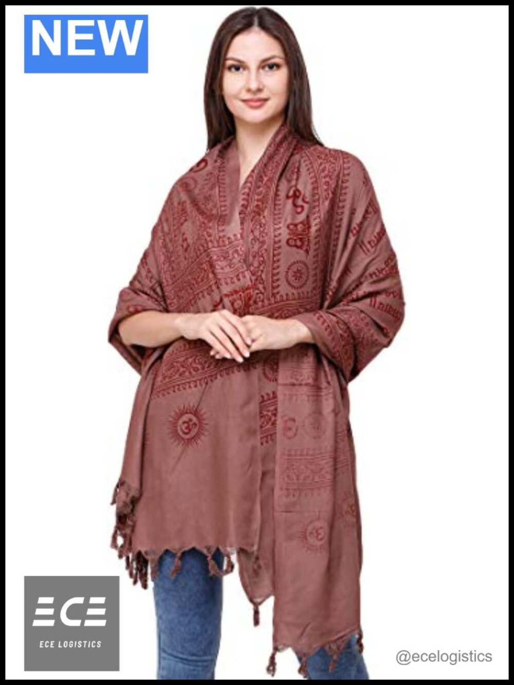 PolyCotton Prayer Shawl Om Namah Shivai Paisley Wrap One Size